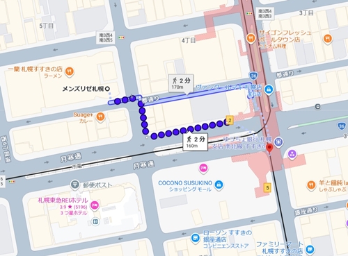 メンズリゼ 札幌院 MAP