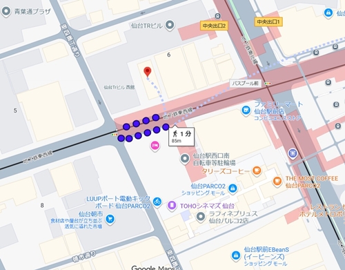 メンズリゼ 仙台院map