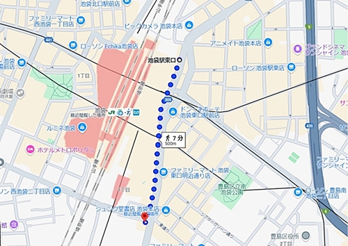 メンズリゼ池袋院MAP