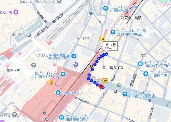 メンズリゼ 川崎院のMAP