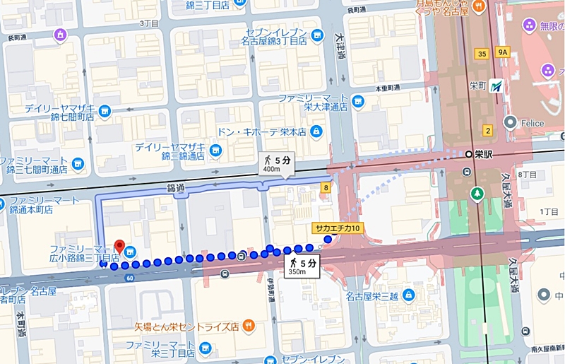 メンズリゼ 名古屋栄院のMAP